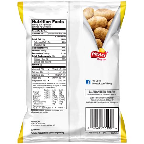 Lays Potato Chips Ingredients Label at Michael Witherspoon blog