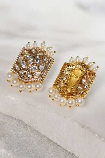 Buy Gold Plated Pearls, Diamonds Embellished Earrings by Joules by ...