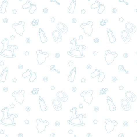 Baby pattern with white background and blue elements 23920703 Vector ...