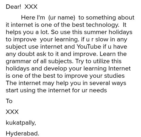 Write an e-mail to your cousin advising him how to use the Internet in ...