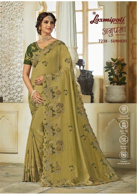 Laxmipati Anupama 7238 Green Vichitra Silk Saree – SANSKAR