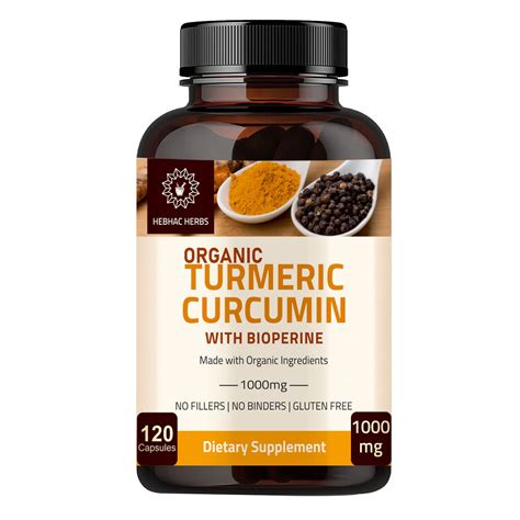 Hebhac Herbs Turmeric Curcumin With Black Pepper Capsules-1000Mg (120 ...
