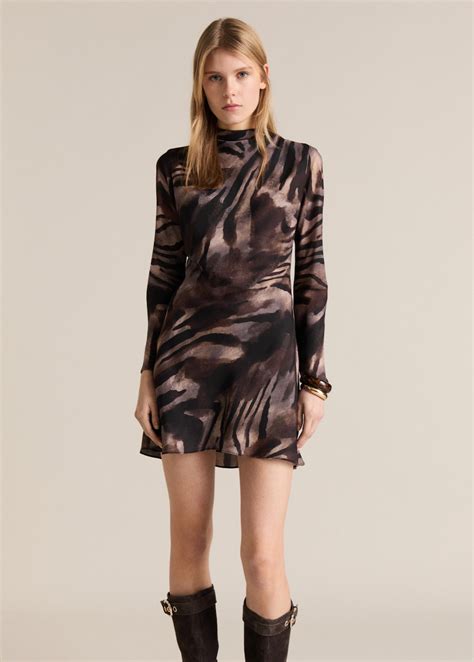 Zebra back bow satin dress - Women | MANGO Vietnam