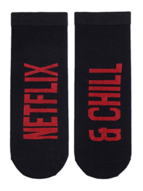 Netflix and Chill Black Socks: Funky Ankle Socks