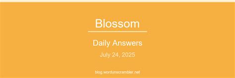 Daily Blossom Answers for July 24, 2025 - Word Games Blog