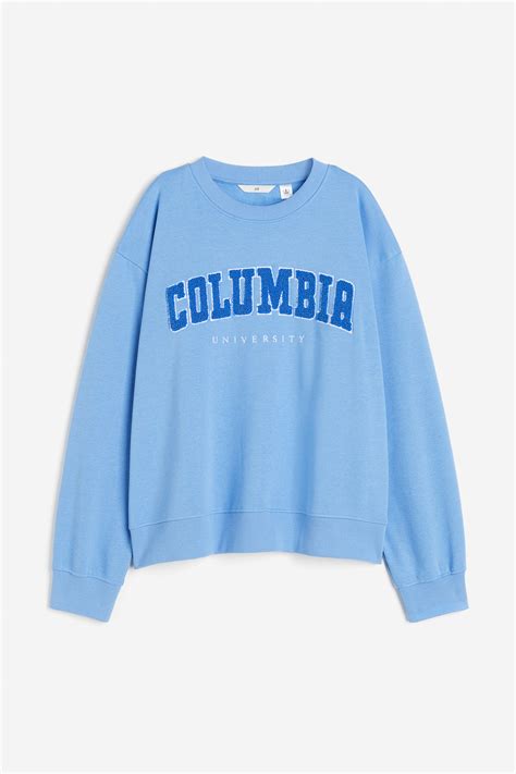 Sweatshirt mit Motiv - Hellblau/Columbia University - Ladies | H&M DE