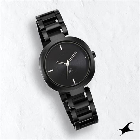Buy Online Fastrack Stunners Quartz Analog Black Dial Metal Strap Watch ...