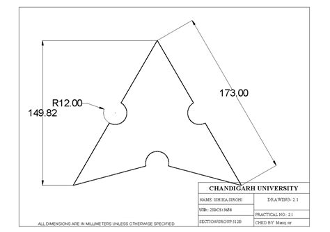 Cad printouts - 149. 173. R12. CHKD BY: Manoj sir PRACTICAL NO.: 2 ...