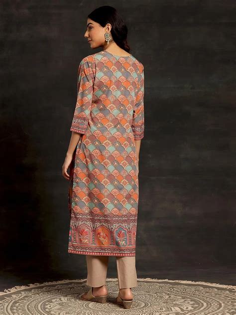 Buy Multicoloured Printed Crepe Straight Kurta Online at Rs.699 | Libas