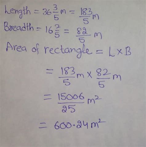 find the area of a rectangular path which is 36 hole 3 upon 5 metre ...