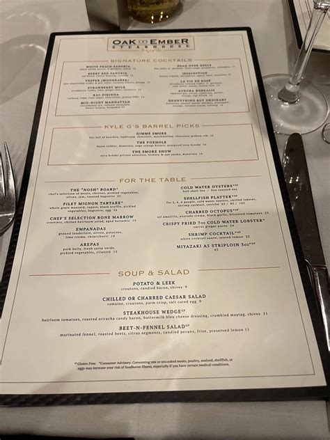 Menu at Oak And Ember Steakhouse, Port St. Lucie
