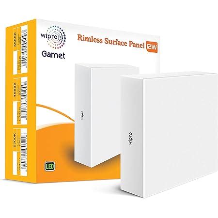 wipro Garnet 12W Rimless Square LED Surface Panel | Neutral White Light ...