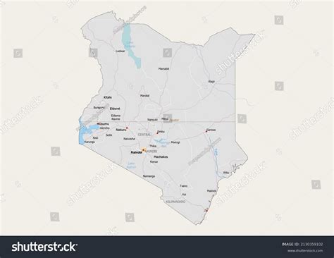 Kenya Political Map Capital National Borders Stock Illustration 2130359102 | Shutterstock