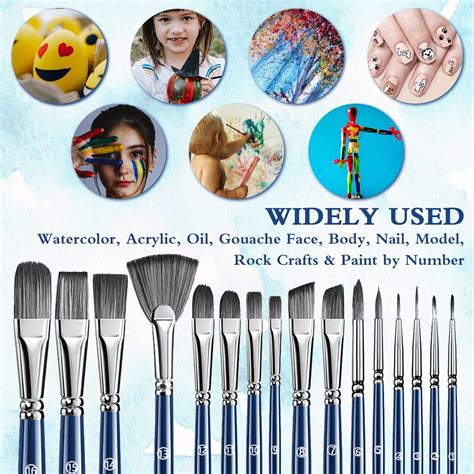 Buy Professional Artist Paint Brushes, UOROMI Set of 16 Art Brushes for ...