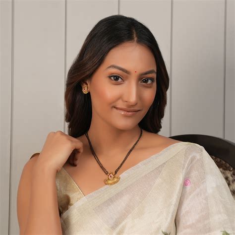 Cute antique gold ruby mangalsutra set - smarsjewelrys