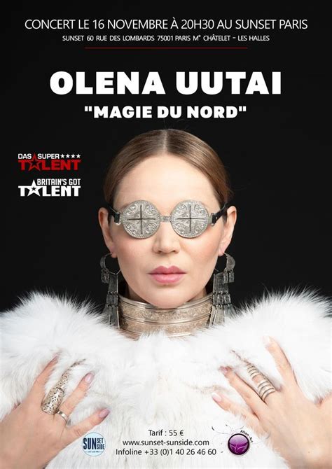"La Magie du Nord" avec Olena Uutai au Sunset-Sunside, Sunset Sunside ...