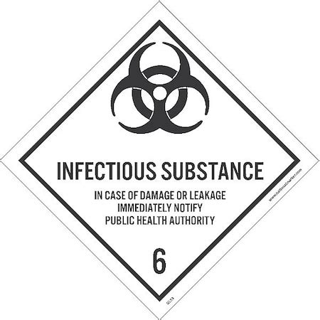 Nmc Infectious Substance 6 Label, Pk25 DL53AP | Zoro