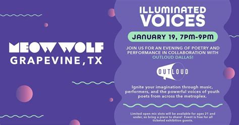 Illuminated Voices: An Evening of Poetry & Performance, Meow Wolf ...