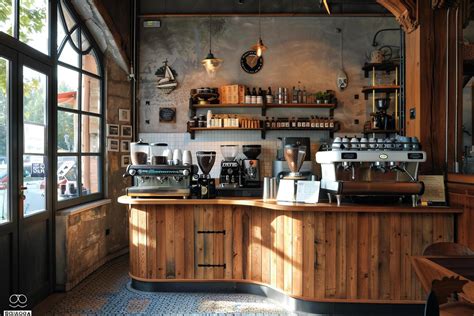 Rustic Coffee Shop Design 的图像结果