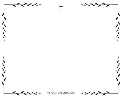 Funeral vector card empty card with black cross and leaves | Premium Vector