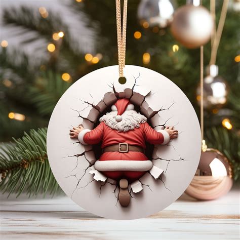 Funny Santa Ornaments for Christmas Decor - Vibrant Ceramic Holiday ...