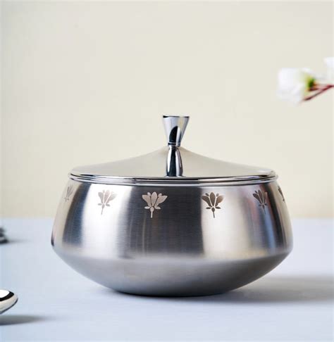 Flower Zenith Serving Bowl | Elegant Stainless Steel