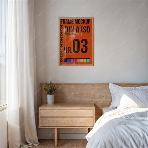 Premium PSD | Frame mockup bedroom modern cozy interior scene natural ...
