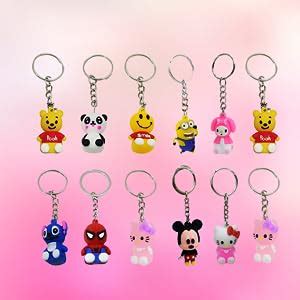 Asera Cartoon Character Keyrings Keychains for Kids Birthday Return ...