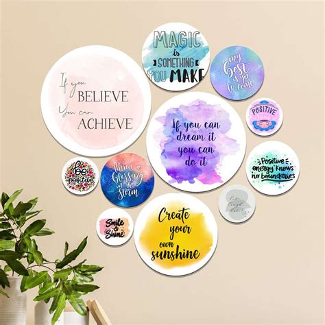 Saf Print set of 11 motivational Mdf Wooden Wall Hanging , wall ...