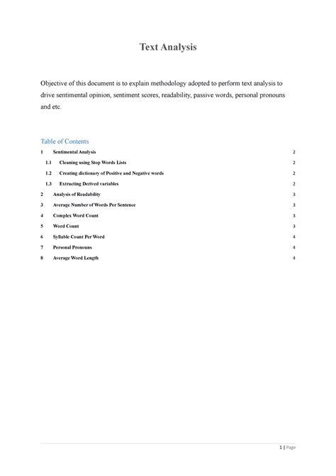 Text Analysis - Text Analysis Objective of this document is to explain ...