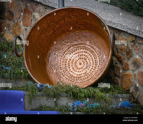 Old spanish kitchen utensil in copper Stock Photo - Alamy