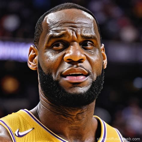 LeBron with Down Syndrome Drooling Portrait | Stable Diffusion Online