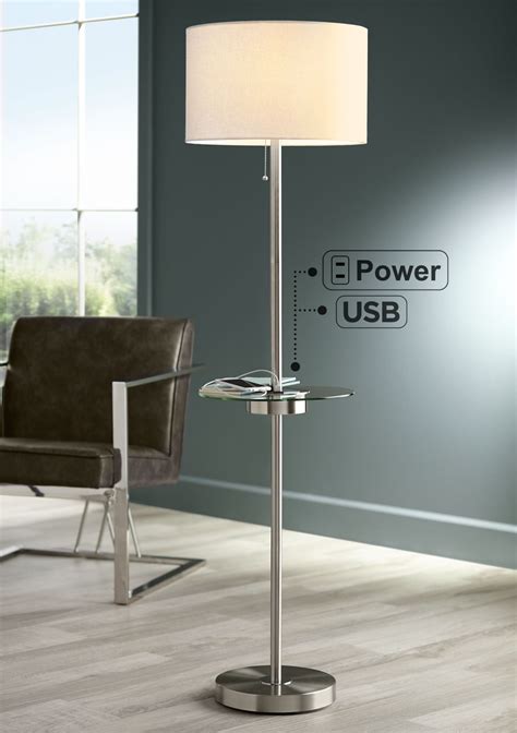 360 Lighting Caper Modern Floor Lamp with Tray Table 60 1/2" Tall ...