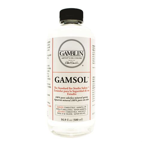 Gamblin Gamsol Odorless Mineral Spirits 16oz, Art Paint Thinner, Oil ...