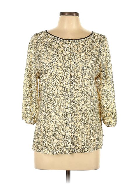 Ann Taylor LOFT Yellow Short Sleeve Top Size L - 70% off | thredUP