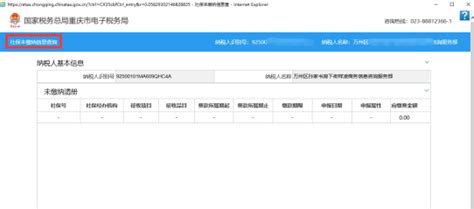 重庆市电子税务局社保费未缴纳信息查询_95商服网