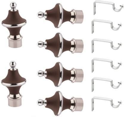 Learn Life Brown, Silver Rod Rail Bracket, Curtain Knobs Metal Price in ...
