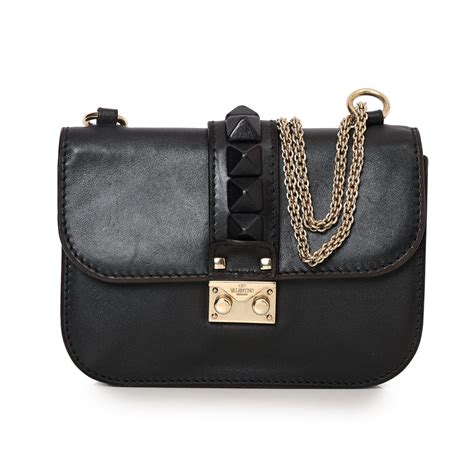 Shop Pre-Owned Authentic Valentino Rockstud Glam Lock Small Flap Bag ...