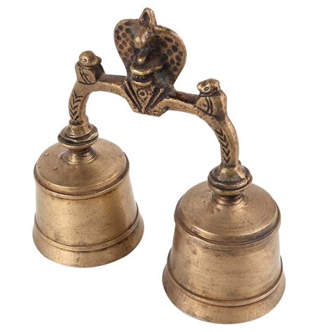 Brass Twin Bell Nandi Lingum Cobra Ritual Bell
