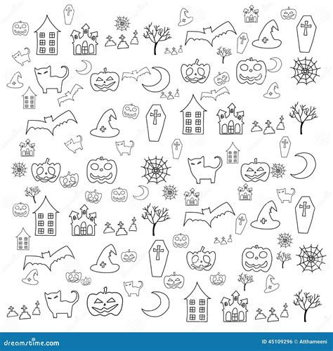 Cartoon Halloween Doodle Element Stock Vector - Illustration of candy ...