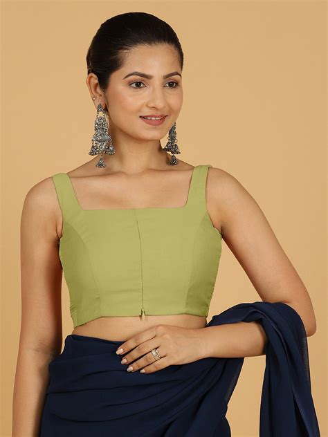 Nirma x Rozaana Pista Green Saree Blouse for Daily & Work Wear – Binks