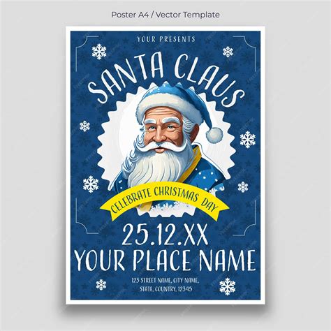 Premium Vector | Christmas day poster template