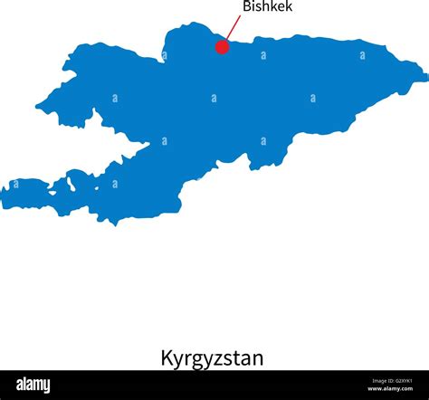 Detailed vector map of Kyrgyzstan and capital city Bishkek Stock Vector Image & Art - Alamy