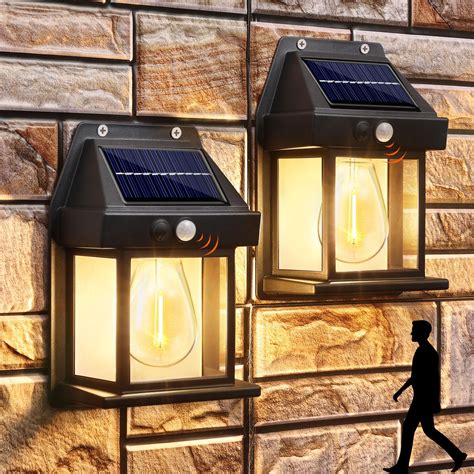 Gytobytle 2 PACK Solar Wall Lights Outdoor, Dusk to Dawn Porch Lights ...