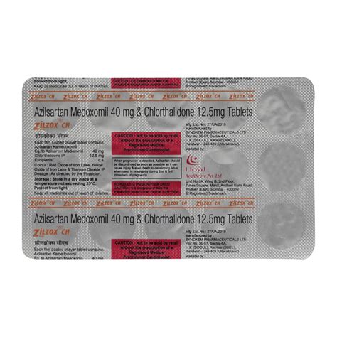 Zilzox CH 40/12.5 mg Tablet | Uses, Side Effects, Price | Apollo Pharmacy
