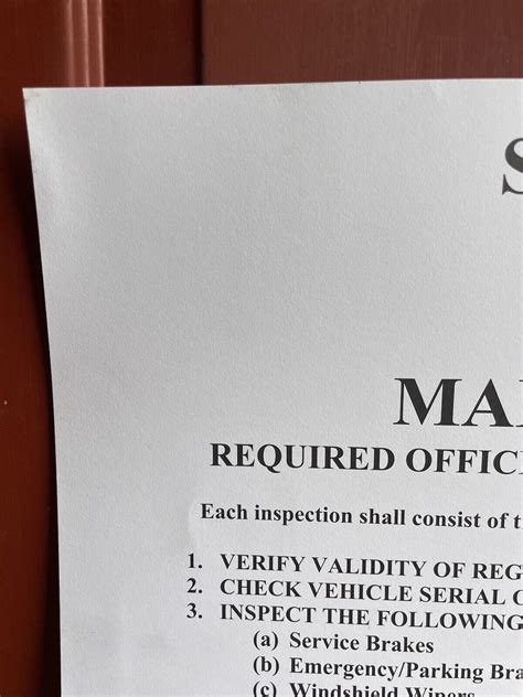 MOTOR VEHICLE Maine State Inspection Station Sign Procedure Gas Station ...