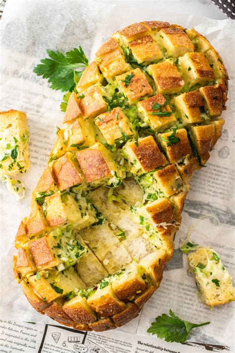 Cheesy Garlic Crack Bread - Sugar Salt Magic