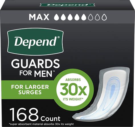 Brandclub - Depend Guards Incontinence Pads for Men, Maximum Absorbency ...