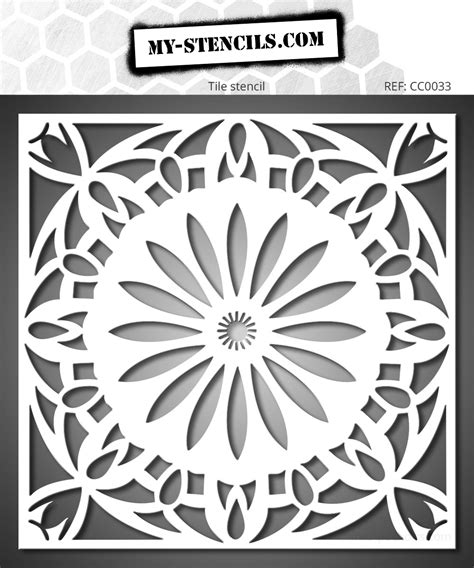 Botanical Rosette Tile Stencil - Elegance and Bohemian Décor