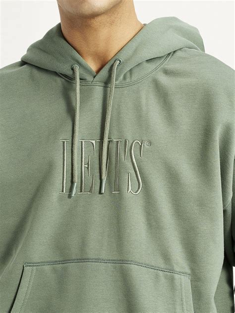 Men's Brand Logo Green Hooded Sweatshirt – Levis India Store